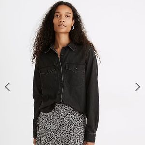 Madewell Black Denim Button Down Shirt
